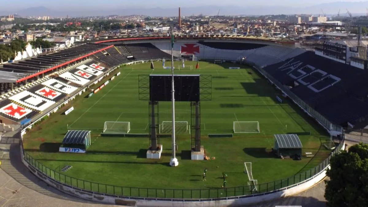 Vista aérea do estádio de São Januário, do Vasco da Gama, no Rio de Janeiro