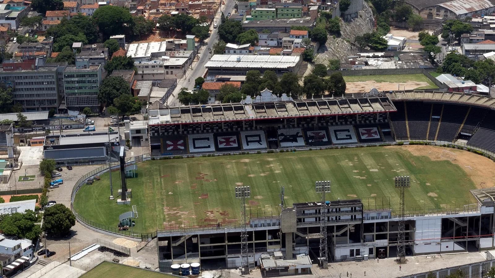 Vista aérea do estádio São Januário, do Vasco da Gama, no Rio de Janeiro
