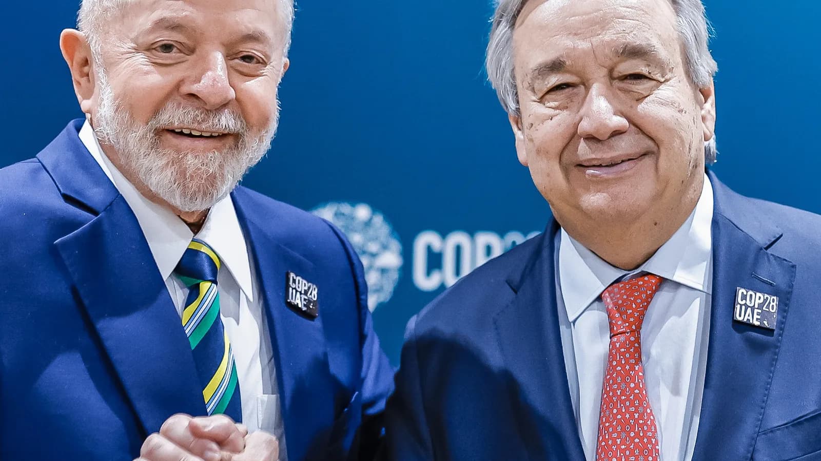 Lula cumprimenta o secretário-geral da ONU, António Guterres, em encontro anterior na sede das Nações Unidas