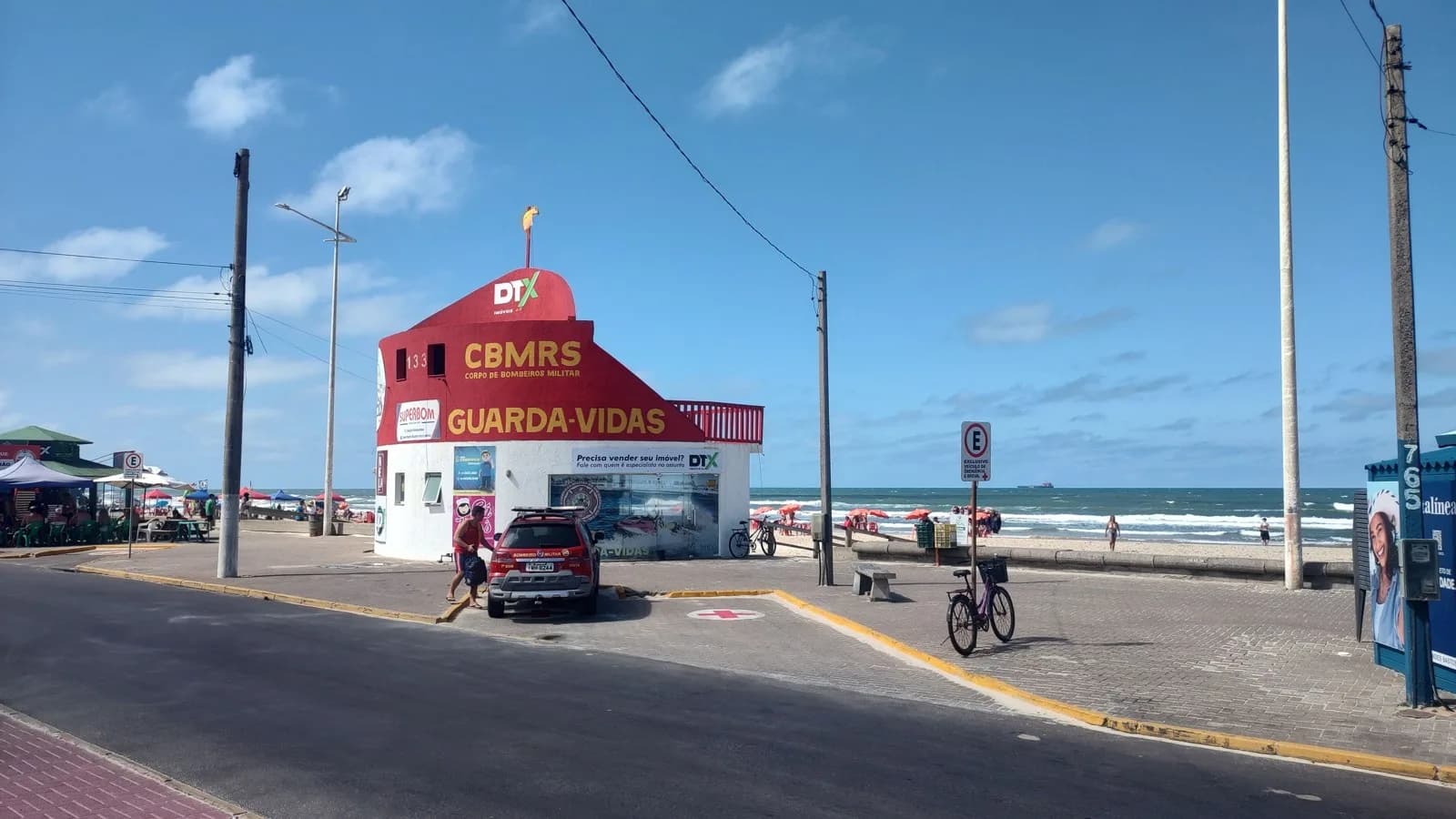 Posto de guarda-vidas do Corpo de Bombeiros em praia, foto ilustrativa de arquivo